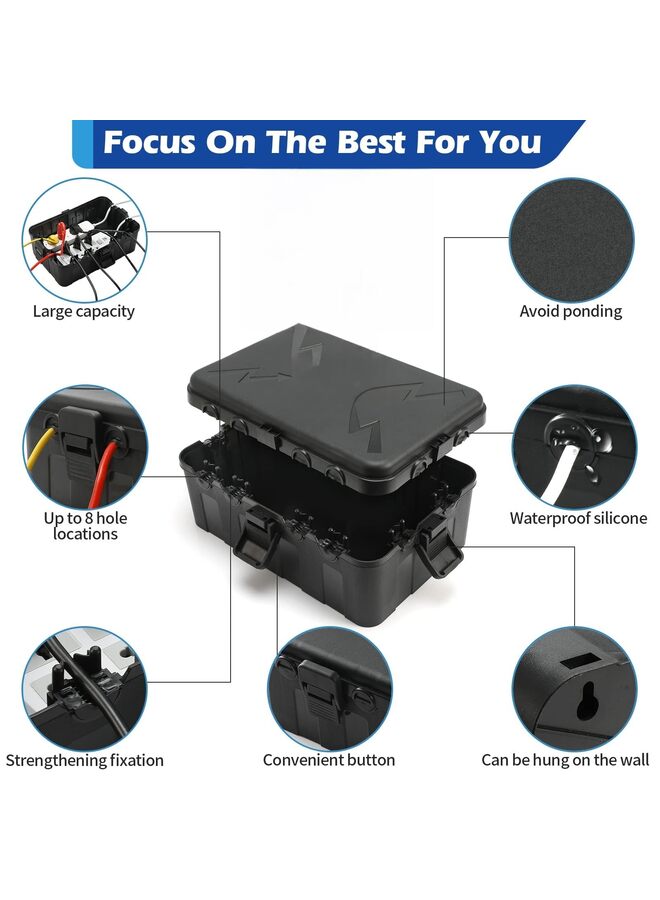 يُسلِّم صندوق كهربائي خارجي، أغطية منافذ كهربائية خارجية مقاومة للماء بمعيار IP54، أغطية أسلاك تمديد مقاومة للعوامل الجوية، تحمي المنافذ والمقابس والمآخذ والمؤقتات وشرائط الطاقة، ومصابيح الزينة كبيرة الحجم. - Image 3